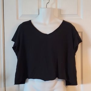 Plus Size Black Cropped Tee